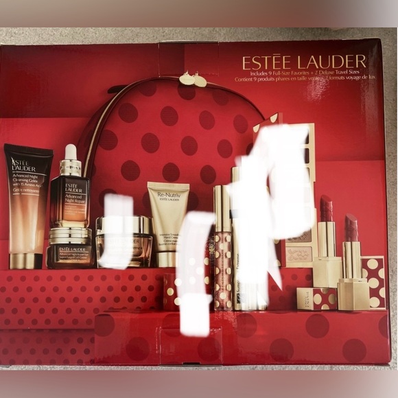 Estee Lauder 2025 Warm Glow Red Polka Dot Cosmetic Bag - Picture 2 of 16